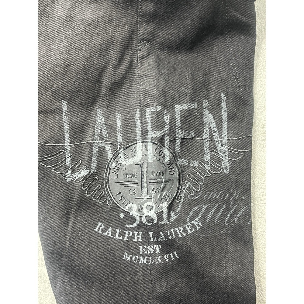Lauren Jeans Black Graphic Print Denim Jeans Women's Size 10 LRL Pants